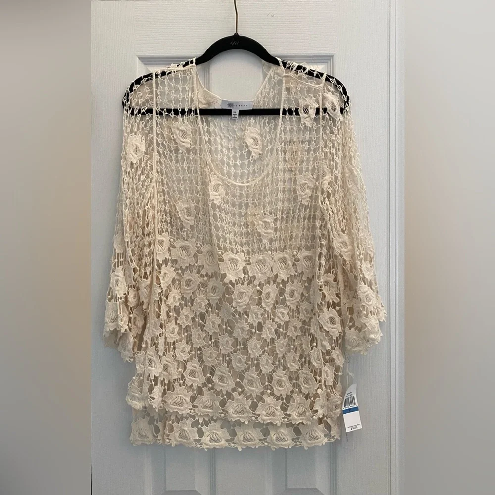 Fever- Crocheted cotton shirt - Size XL - Picture 1 of 6
